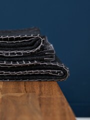 BHS Charcoal Grey Felt Blanket Stitch Throw - Image 3 of 4