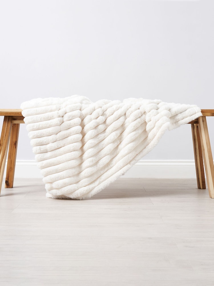 BHS Cream Jumbo Cord Throw - Image 1 of 4