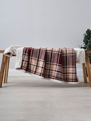 BHS Red Luxury Warm Check with Sherpa Throw - Image 1 of 2