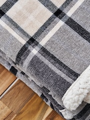 BHS Grey Luxury Warm Check with Sherpa Throw - Image 3 of 3