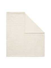 BHS Cream Faux Fur Bouclé Throw - Image 4 of 4