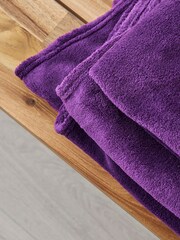 BHS Plum Purple Snugglie Fleece Throw - Image 3 of 4