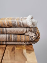 BHS Ochre Yellow Luxury Warm Check with Sherpa Throw - Image 2 of 3