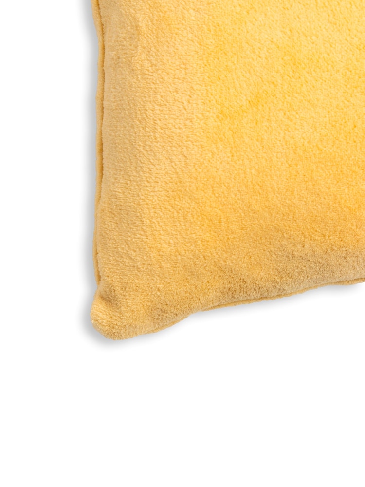 BHS Ochre Yellow Microfleece 59x59cm Cushion - Image 2 of 5