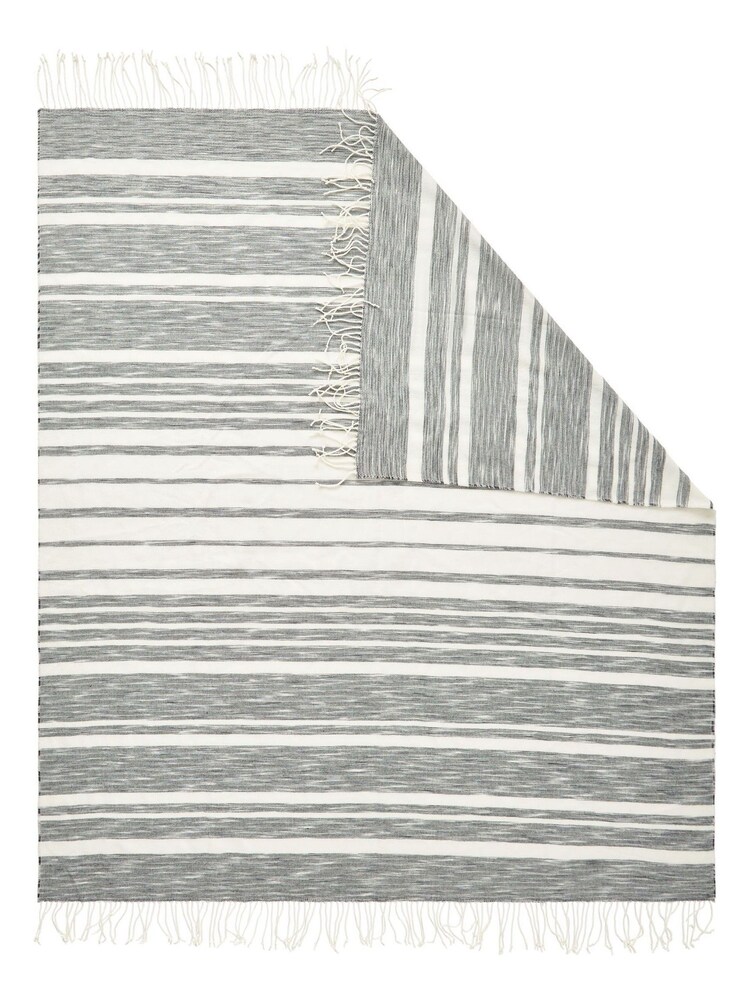 BHS Navy Blue Riviera Stripe Throw - Image 4 of 4 BHS Navy Blue Riviera Stripe Throw - Image 4 of 4
