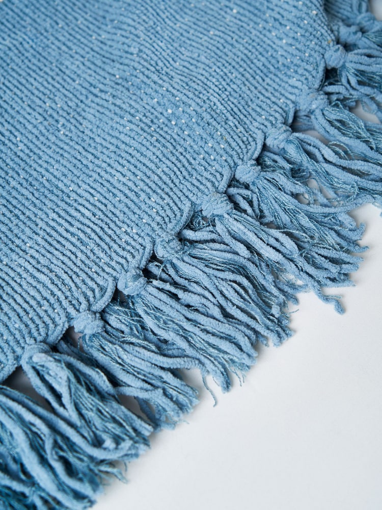 BHS Blue Diamond Chenille Throw - Image 2 of 3 BHS Blue Diamond Chenille Throw - Image 2 of 3