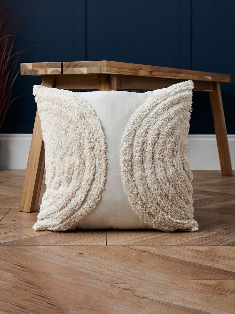 BHS Natural Tufted 100% Cotton Cushion - Image 1 of 5