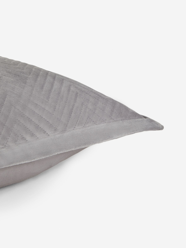 Charcoal Grey Madison Velvet Set of 2, Square Pillowcase - Image 5 of 5