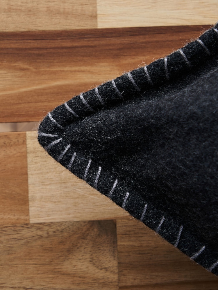 BHS Grey Felt Blanket Stitch Cushion - Image 2 of 5