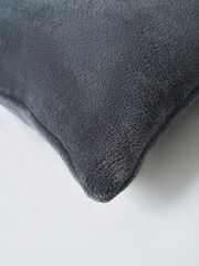 BHS Charcoal Grey Microfleece 45x45cm Cushion - Image 3 of 5