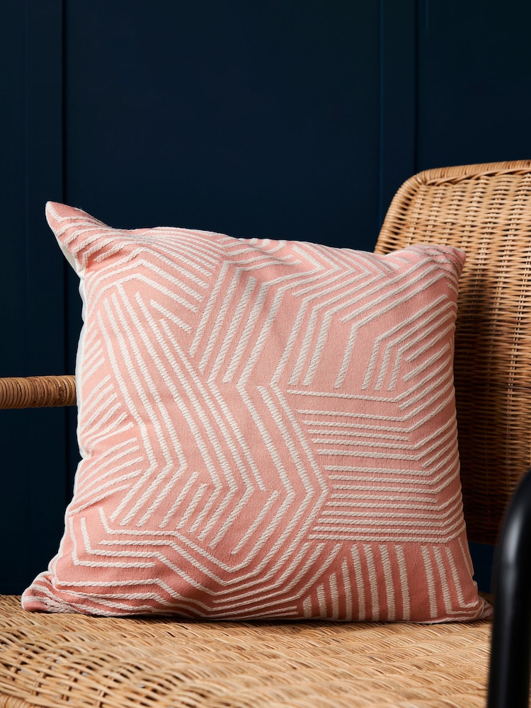 BHS Pink Luxury Chevron Cushion - Image 1 of 5 BHS Pink Luxury Chevron Cushion - Image 1 of 5