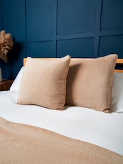BHS Latte Natural Microfleece 45x45cm Cushion - Image 1 of 5