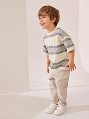 Ecru Natural Knitted Linen Blend T-Shirt (3mths-7yrs) - Image 2 of 7