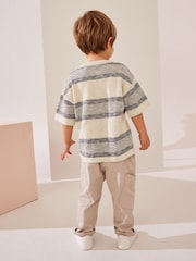 Ecru Natural Knitted Linen Blend T-Shirt (3mths-7yrs) - Image 3 of 7