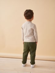 Ecru Long Sleeve Cable Polo Shirt (3mths-7yrs) - Image 3 of 8