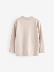 Ecru Long Sleeve Cable Polo Shirt (3mths-7yrs) - Image 7 of 8