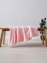 BHS Blush Pink Luxury Ribbon Velvet Throw - Image 1 of 4