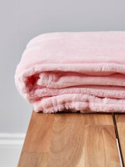 BHS Blush Pink Luxury Ribbon Velvet Throw - Image 2 of 4