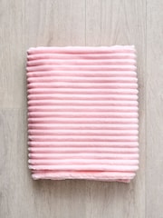 BHS Blush Pink Luxury Ribbon Velvet Throw - Image 4 of 4