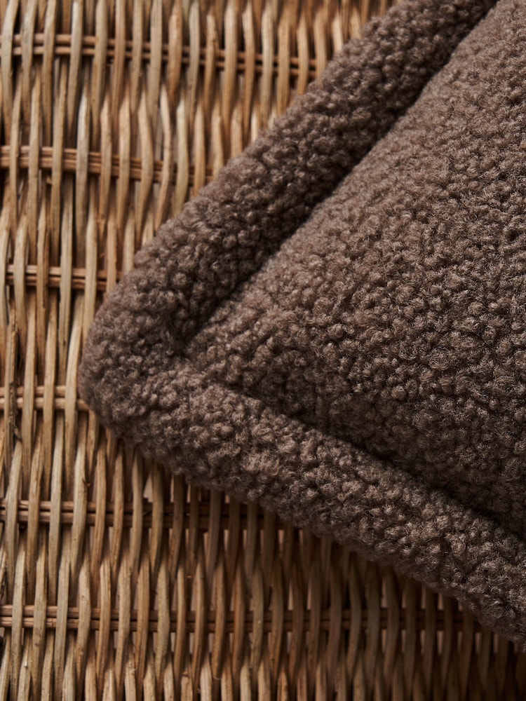 BHS Mushroom Brown Bouclé with Flange Edge Cushion - Image 2 of 5 BHS Mushroom Brown Bouclé with Flange Edge Cushion - Image 2 of 5