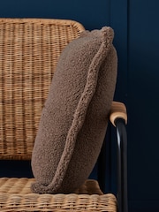 BHS Mushroom Brown Bouclé with Flange Edge Cushion - Image 3 of 5