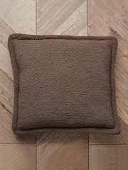 BHS Mushroom Brown Bouclé with Flange Edge Cushion - Image 4 of 5