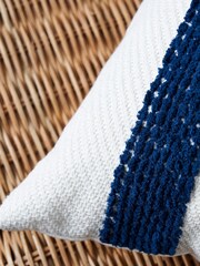 BHS Navy Blue Riviera Stripe Cushion - Image 2 of 5