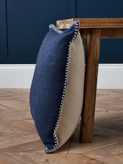 BHS Blue Felt Blanket Stitch Cushion - Image 3 of 5