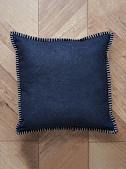 BHS Blue Felt Blanket Stitch Cushion - Image 4 of 5