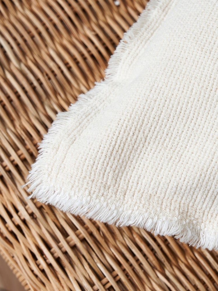 BHS Cream Cotton Fringe Cushion - Image 2 of 5 BHS Cream Cotton Fringe Cushion - Image 2 of 5