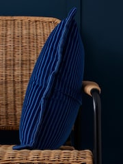 BHS Navy Blue Corduroy Cushion - Image 3 of 5