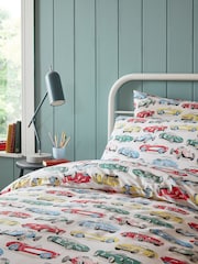Cath Kidston White Vintage Cars 100% Cotton Duvet Cover and Pillowcase Set - Image 2 of 3