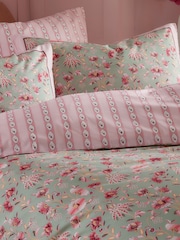 Cath Kidston Green Friendship Gardens 100% Cotton Duvet Cover and Pillowcase Set - Image 3 of 5