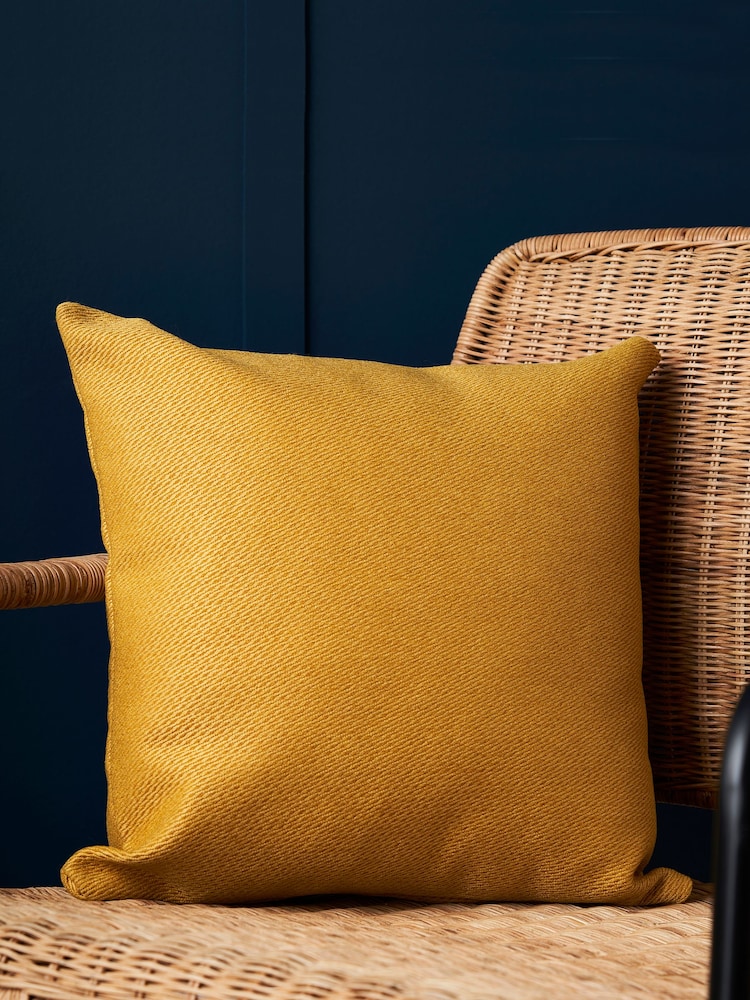 BHS Ochre Yellow Snow Fleece Cushion - Image 1 of 5