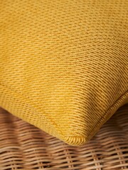 BHS Ochre Yellow Snow Fleece Cushion - Image 2 of 5