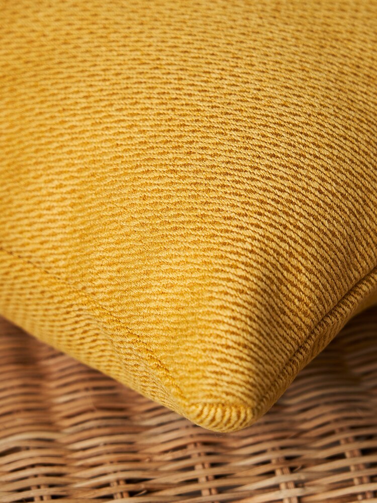 BHS Ochre Yellow Snow Fleece Cushion - Image 2 of 5