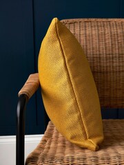 BHS Ochre Yellow Snow Fleece Cushion - Image 3 of 5
