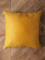 BHS Ochre Yellow Snow Fleece Cushion - Image 4 of 5