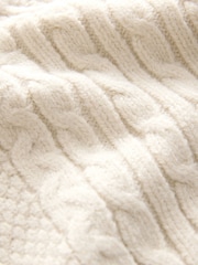Ecru Cable Knit Zip Neck Jumper (3mths-7yrs) - Image 6 of 6