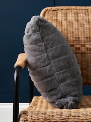 BHS Grey Boa Cushion - Image 3 of 5