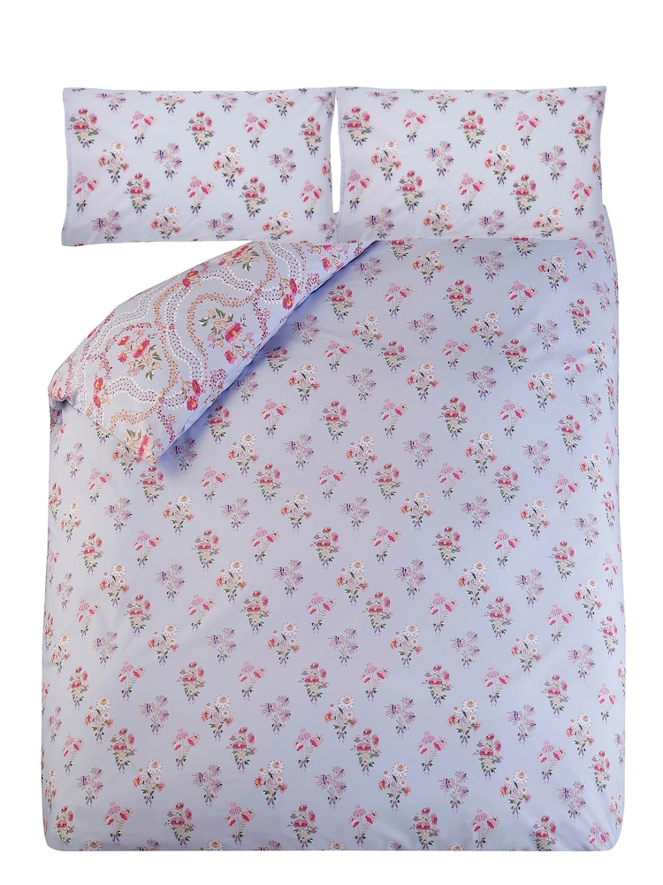 Cath Kidston Blue Affinity Floral Duvet Cover and Pillowcase Set - Image 4 of 4