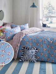 Cath Kidston Blue Clifton Mews 100% Cotton Duvet Cover and Pillowcase Set - Image 1 of 5