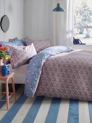 Cath Kidston Blue Clifton Mews 100% Cotton Duvet Cover and Pillowcase Set - Image 2 of 5