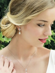 Ivory & Co Silver Lisbon Crystal And Pearl Romantic Set - Image 3 of 3