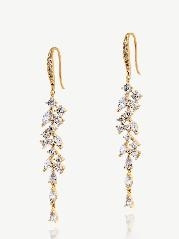 Золотой - Серьги-подвески с кристаллами Ivory & Co Sandringham - Image 1 of 5