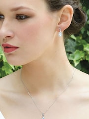 Ivory & Co Silver Belmont And Crystal Teardrop Pendant - Image 2 of 4