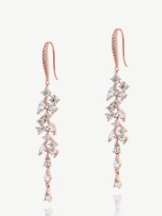 Ivory & Co Rose Gold Sandringham Crystal Cluster Drop Earring - Image 1 of 5