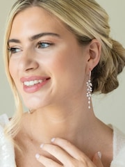 Ivory & Co Rose Gold Sandringham Crystal Cluster Drop Earring - Image 4 of 5