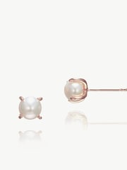 Ivory & Co Rose Gold Cairo Pearl Classic Stud Earrings - Image 1 of 5