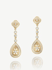 Ivory & Co Gold Moonstruck Crystal Pave Vintage Earrings - Image 1 of 4